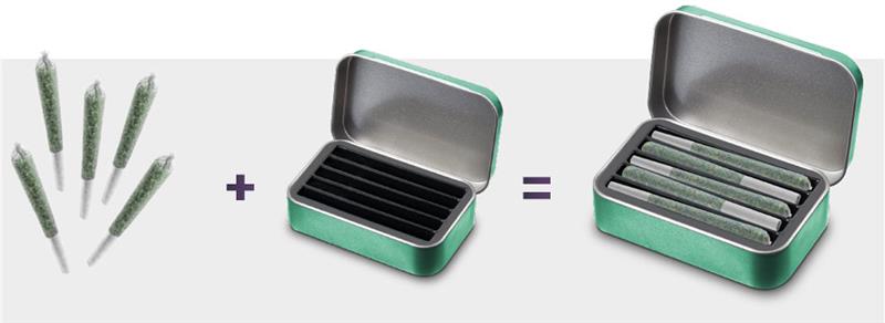 example cannabis joints filled into tray