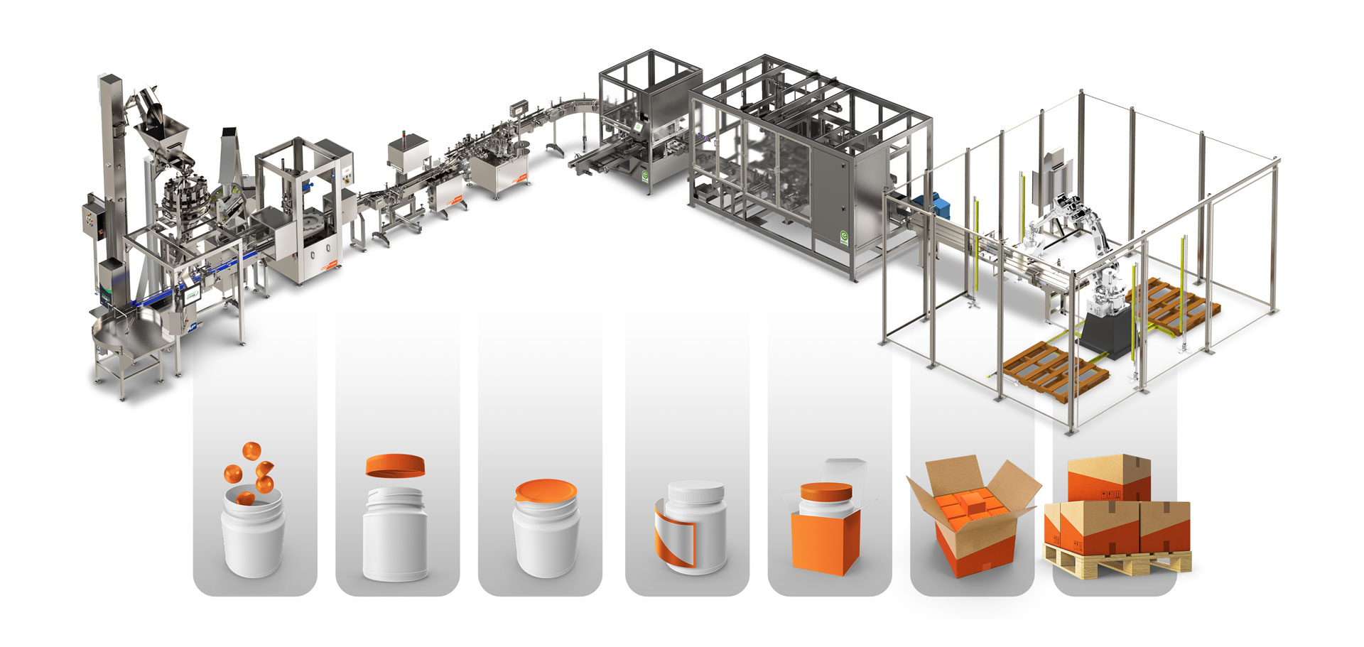 Container and cartoning system line