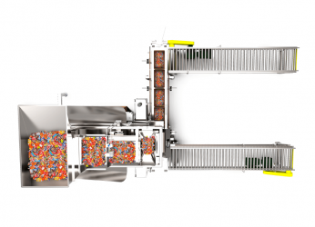 Top view case filling system