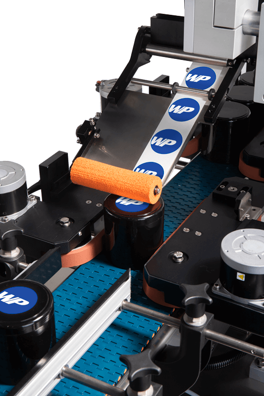 Top bottle cap labeling machine