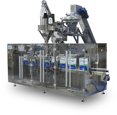 Powder packaging machine into pouches