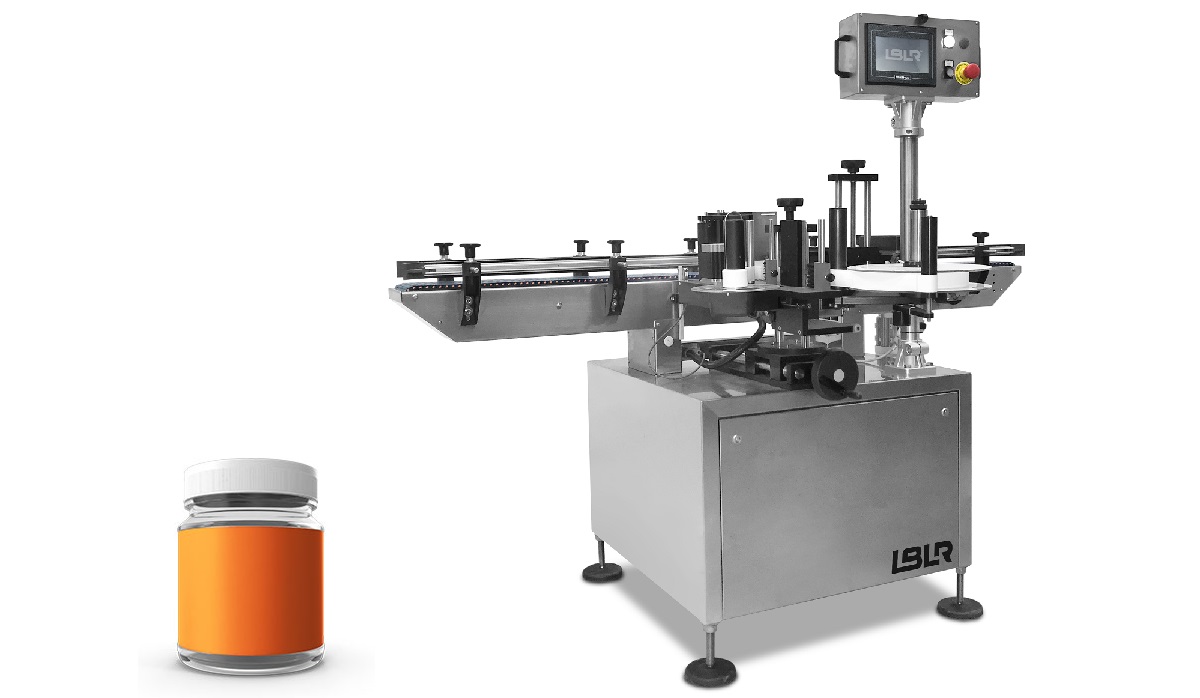 LBLR wrap around container labeling machine
